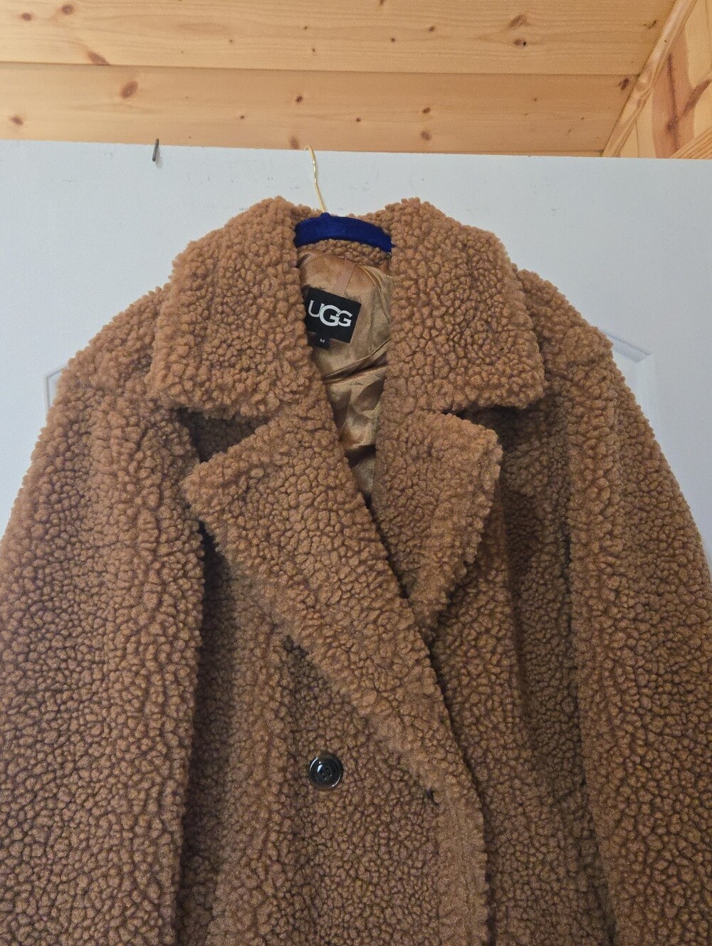 UGG Brown Gertrude Long Teddy Coat, SIZE M - Picture 5 of 16
